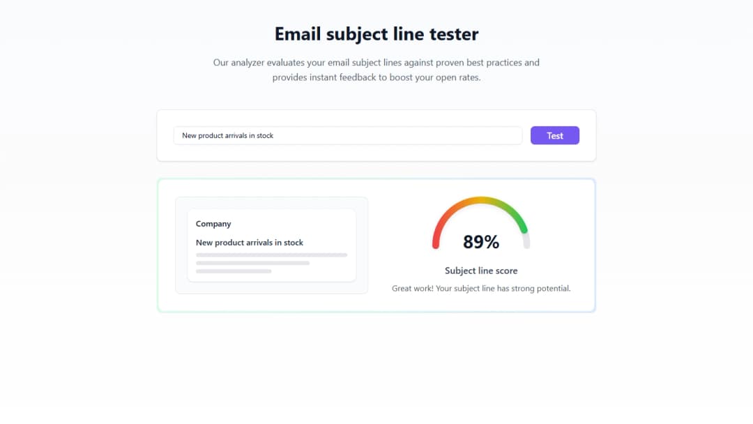 Subject line tester illustration